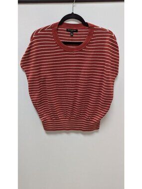 Banana Republic Dark Red/White Striped Sweater Vest